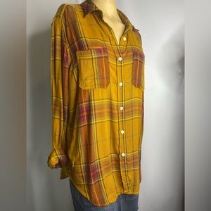 Mossimo size S long sleeves plaid cotton womens shirt button